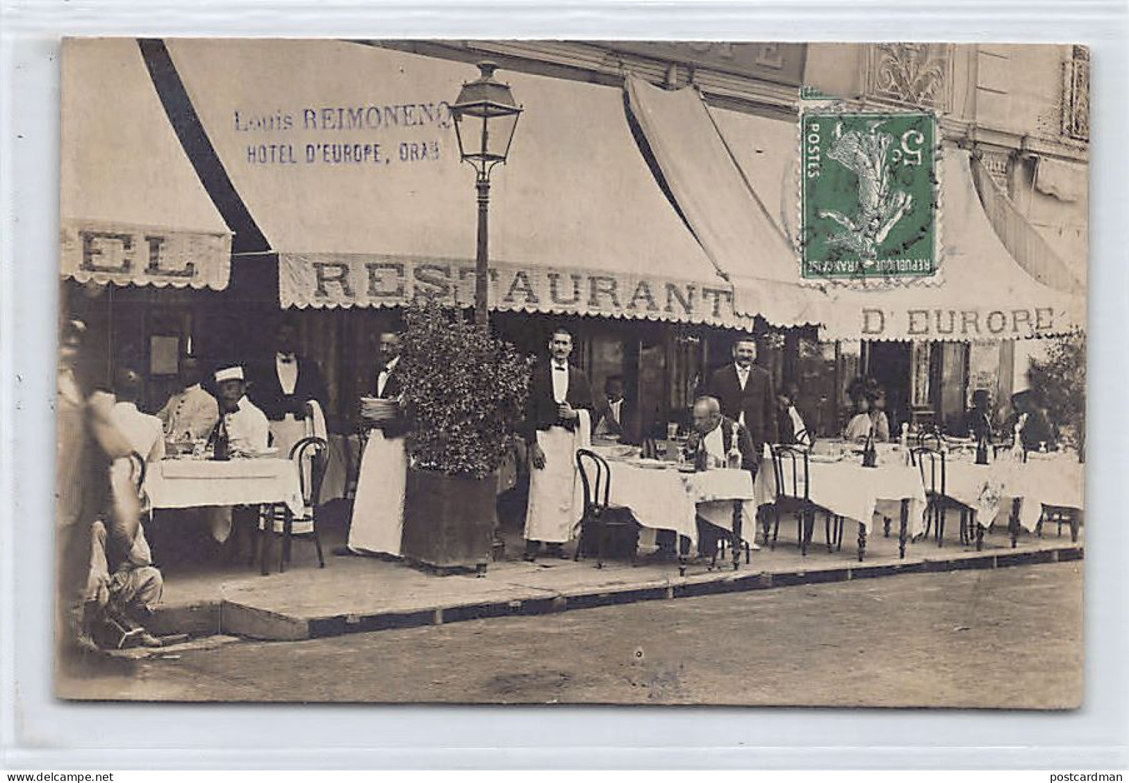 ORAN - Hôtel Restaurant D'Europe - Louis Reimonenq - CARTE PHOTO Année 1909 - Ed. Inconnu  - Oran