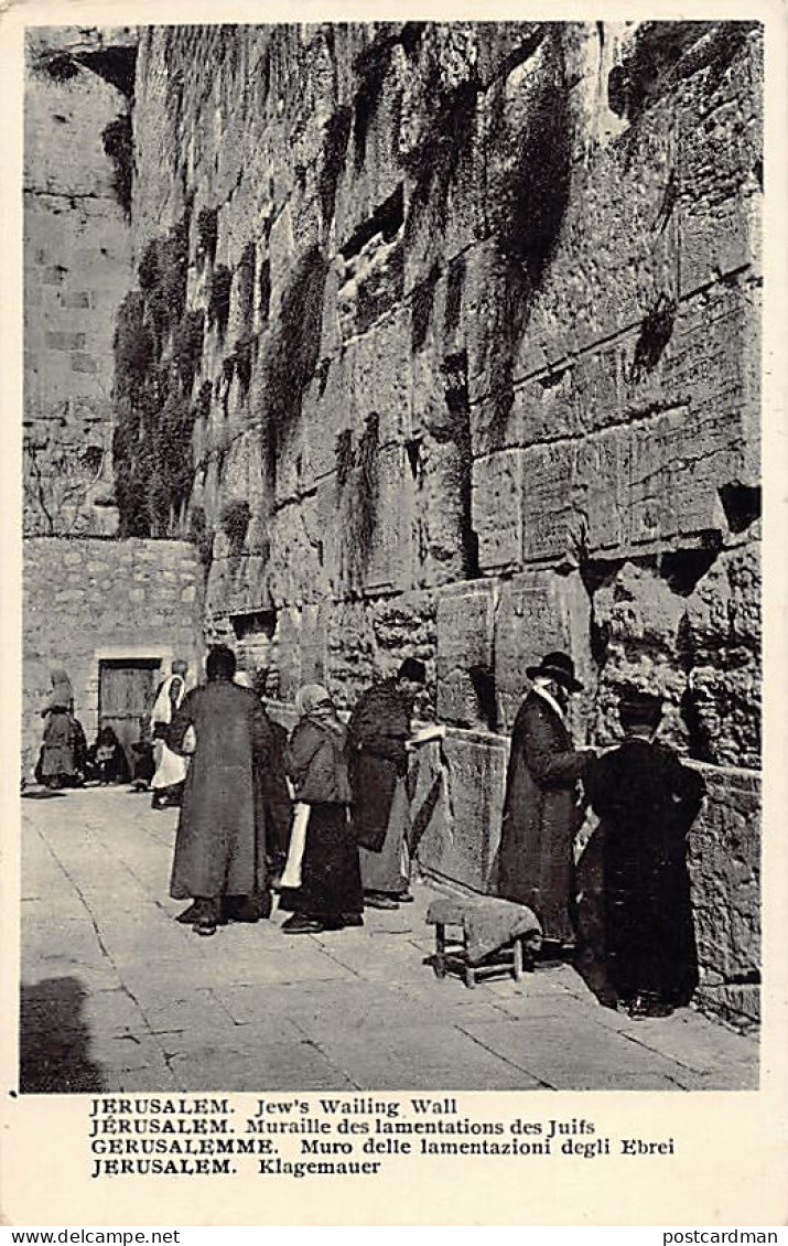 Judaica - Israel - JERUSALEM - The Wailing Wall - Publ. A. Attalah Brothers 5322 - Jewish