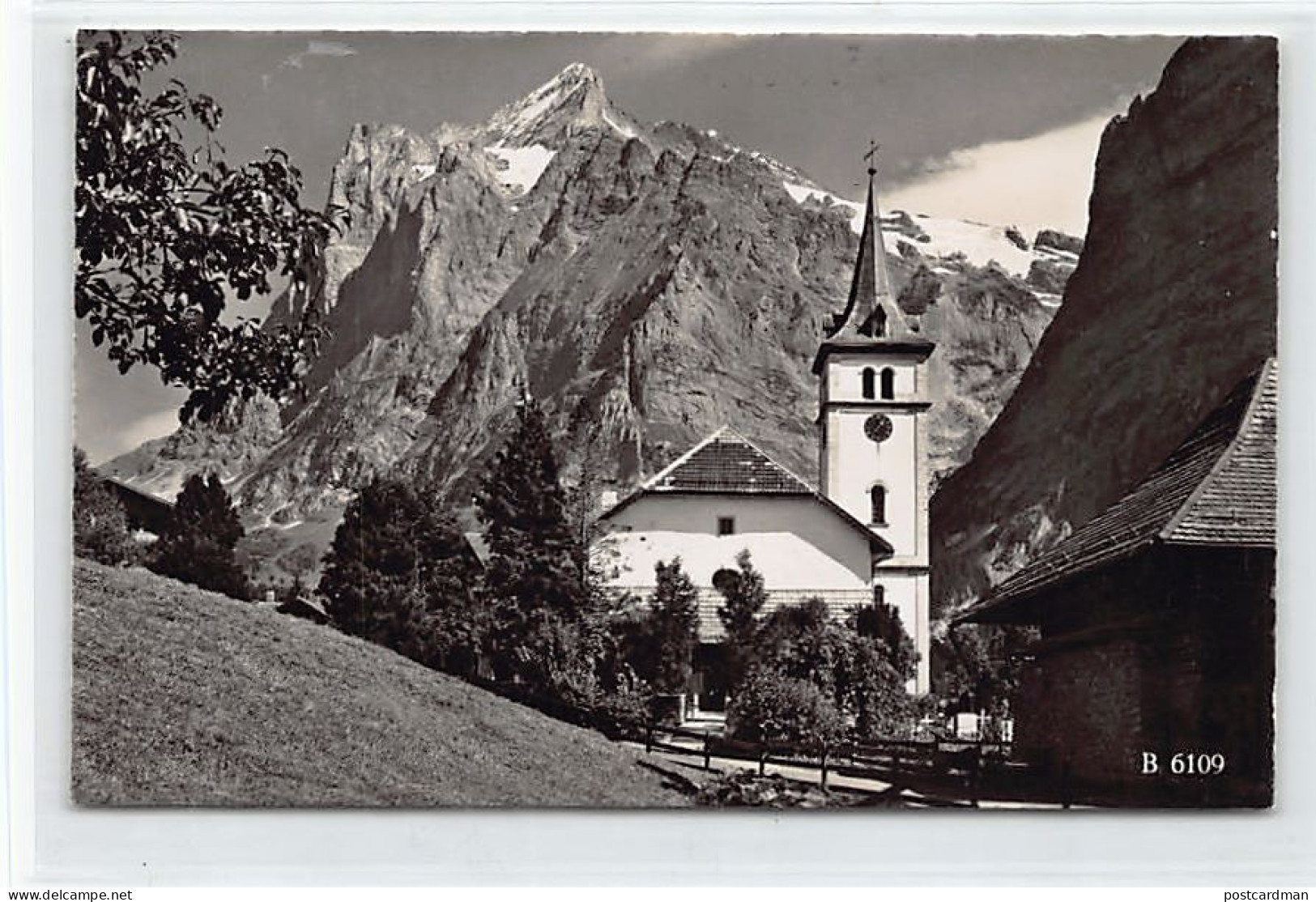 GRINDELWALD (BE) Kirche Mit Wetterhorn - Verlag A. Boss 6109 - Grindelwald