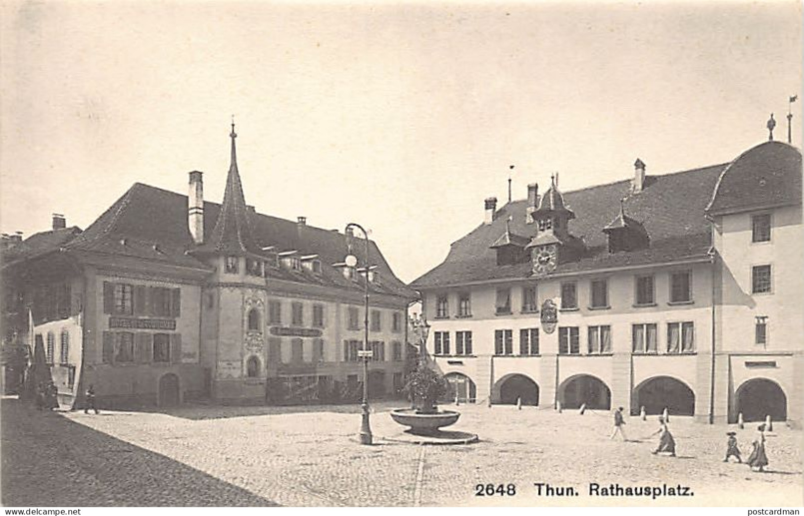 THUN (BE) Rathausplatz- Hôtel De La Couronne - Verlag Phot Franco Suisse 2648 - Thun