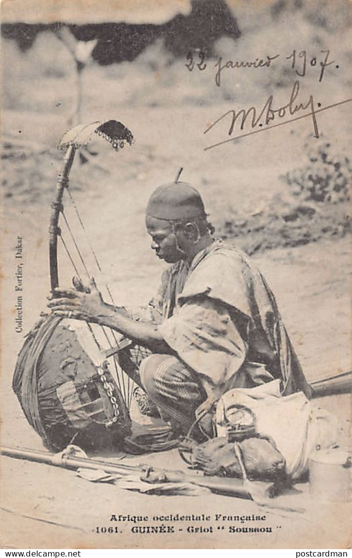Guinée Conakry - Griot Soussou Et Sa Kora - Ed. Fortier 1061 - Guinée