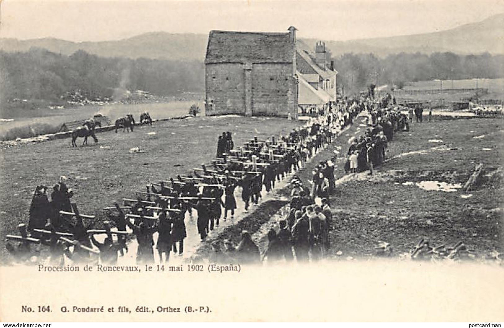 RONCESVALLES (Nav.) Procesión Del 14 De Mayo De 1902 - Ed. G. Pondarré 164 - Navarra (Pamplona)