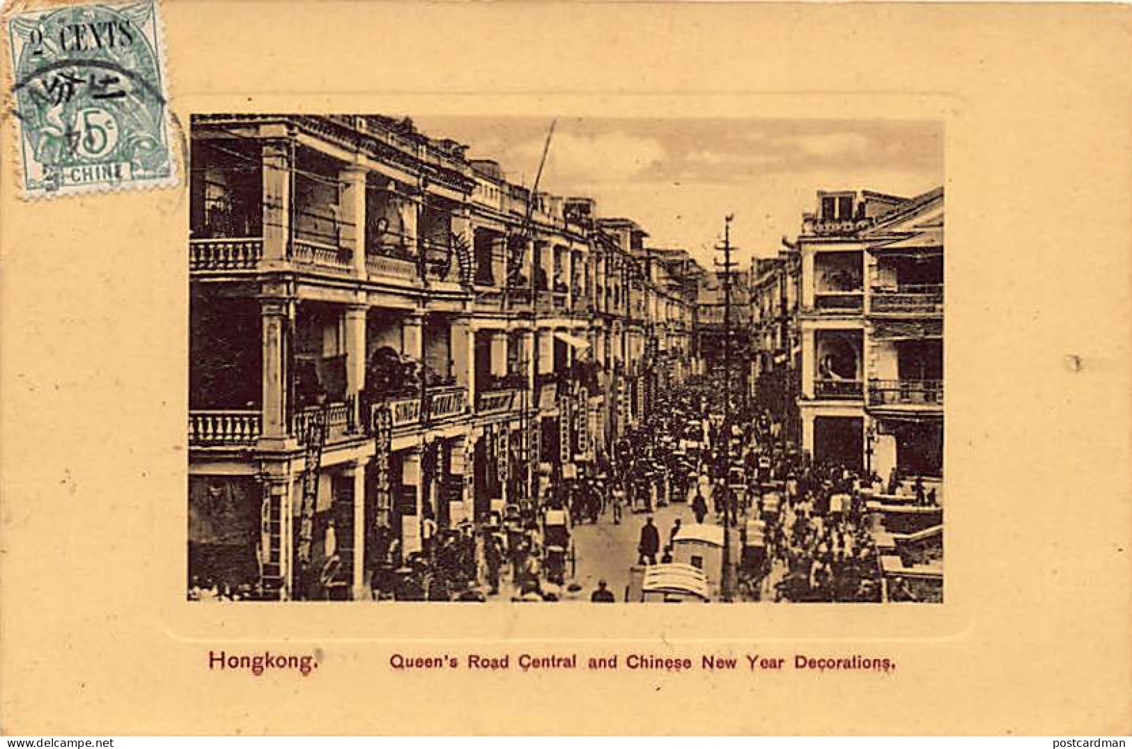 HONG-KONG - Chinese New Year Decorations On Queen's Road Central - Publ. M. Sternberg, Glazed Paper. - China (Hong Kong)