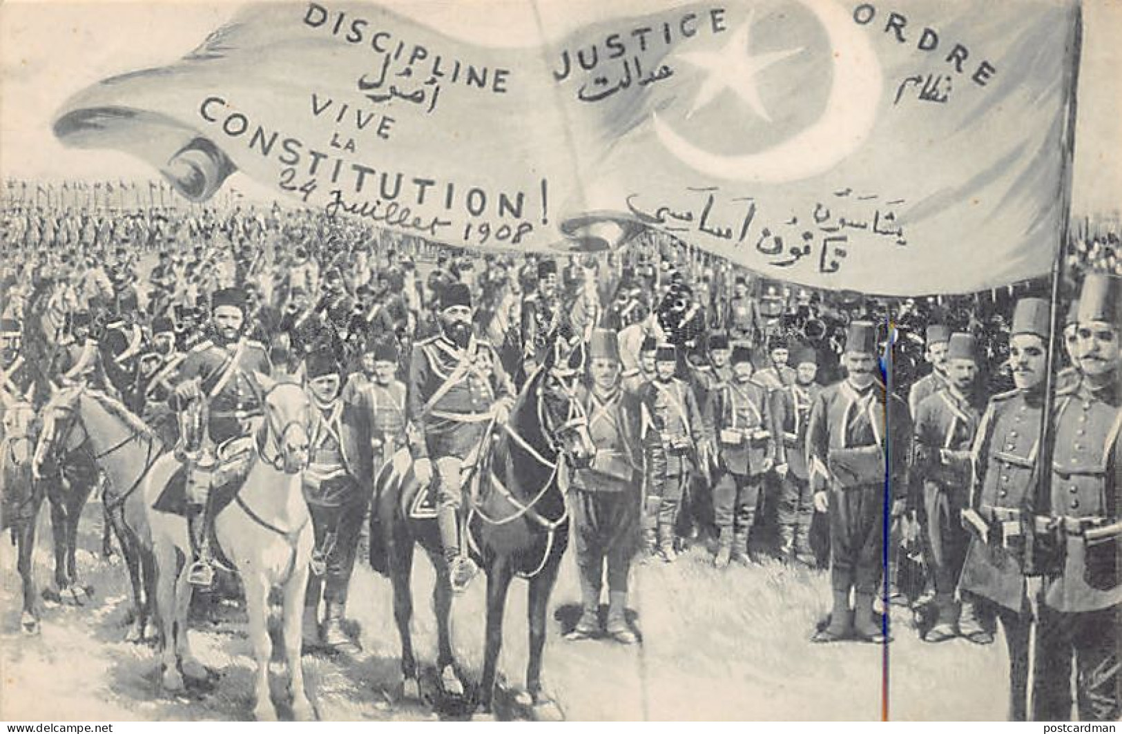 Turkey - Long Live The Constitution - 24 July 1908 - Disciplie, Order And Liberty - Publ. Librairie Nilsson - Türkei