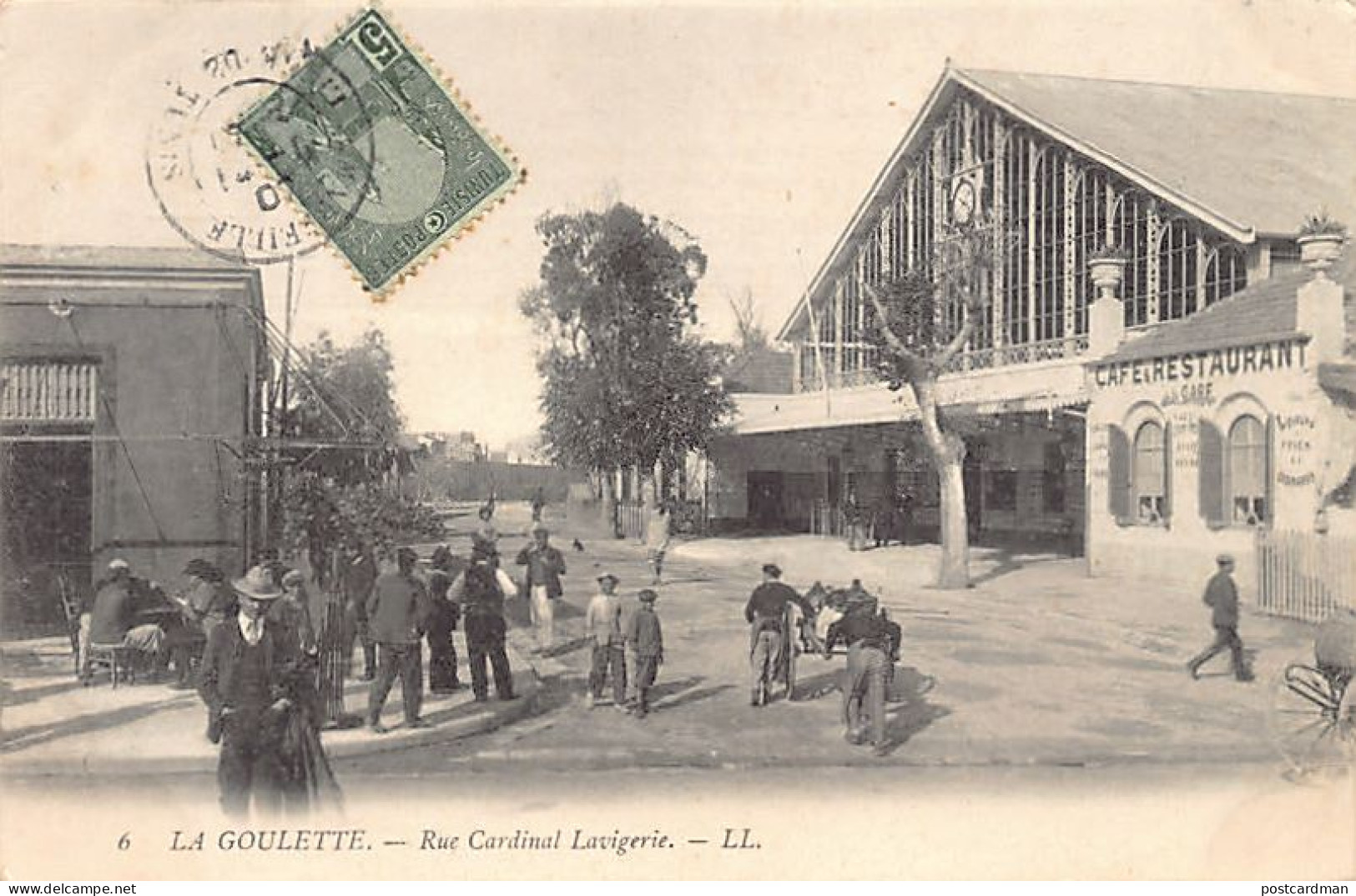 Tunisie - LA GOULETTE - Gare Du T.G.M. - Rue Cardinal Lavigerie - Café & Restaurant - Ed. Lévy L.L. 6 - Tunisie