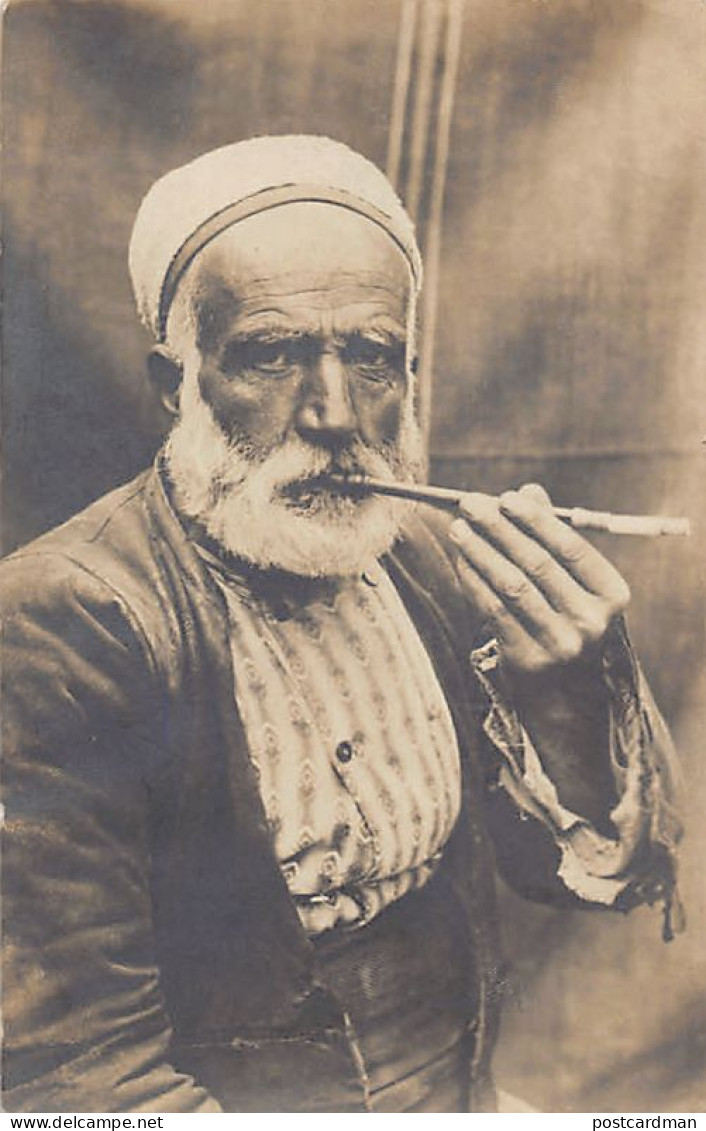 Macedonia - Old Turk Smoking - REAL PHOTO - North Macedonia