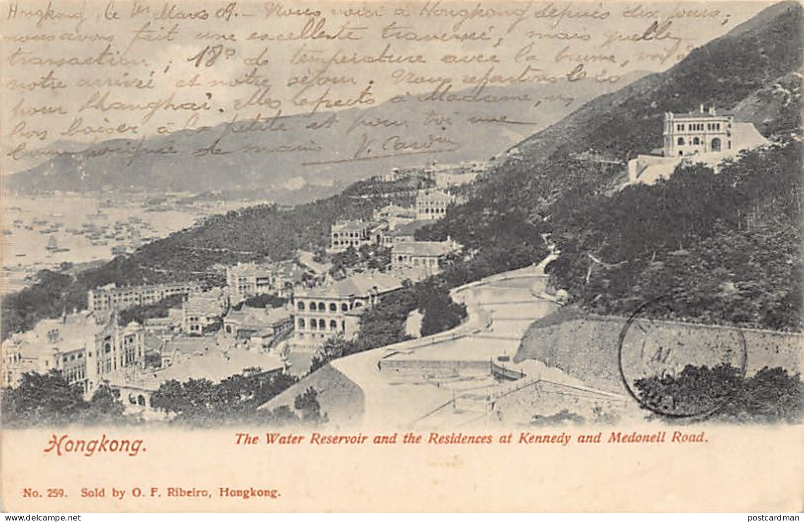 China - HONG KONG - The Water Reservoir And The Residences At Kennedy And McDonell Road - Publ. O. F. Ribeiro 259 - China (Hongkong)