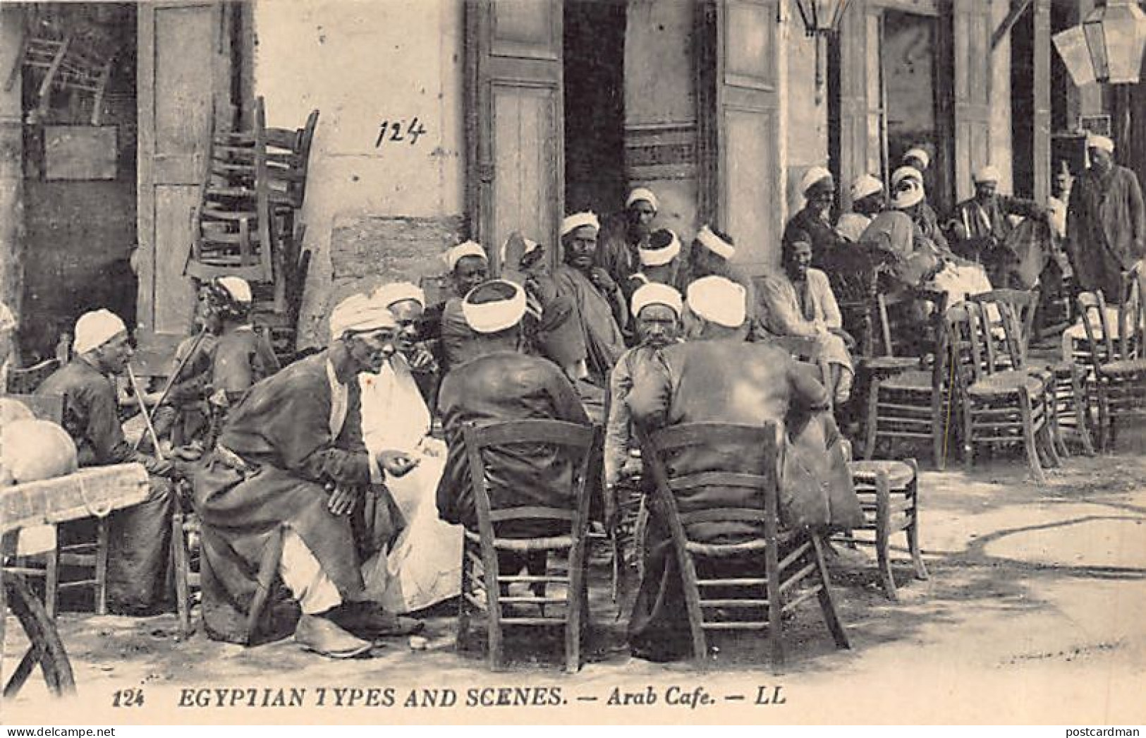 Egypt - Egyptian Types & Scenes - Arab Coffee House - Publ. LL 124 - Personen