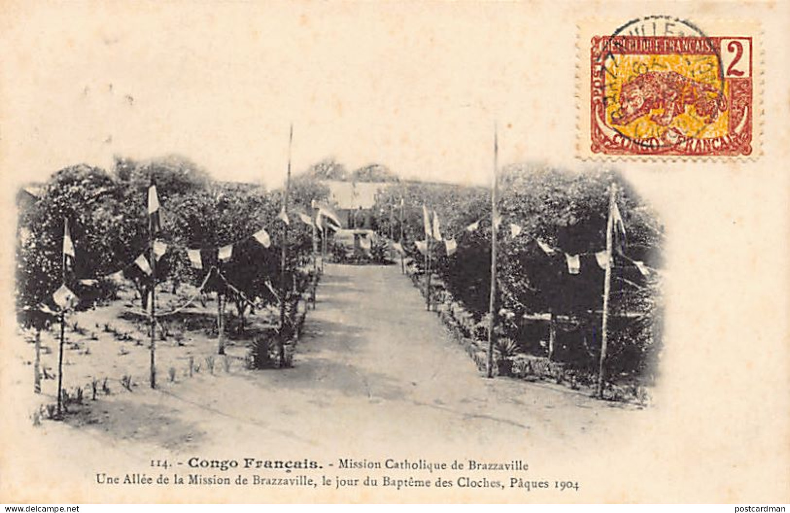 Congo - BRAZZAVILLE - Mission Catholique, Le Jour Du Baptême Des Cloches, Pâques 1904 - Ed. J. Audema 114 - Autres & Non Classés