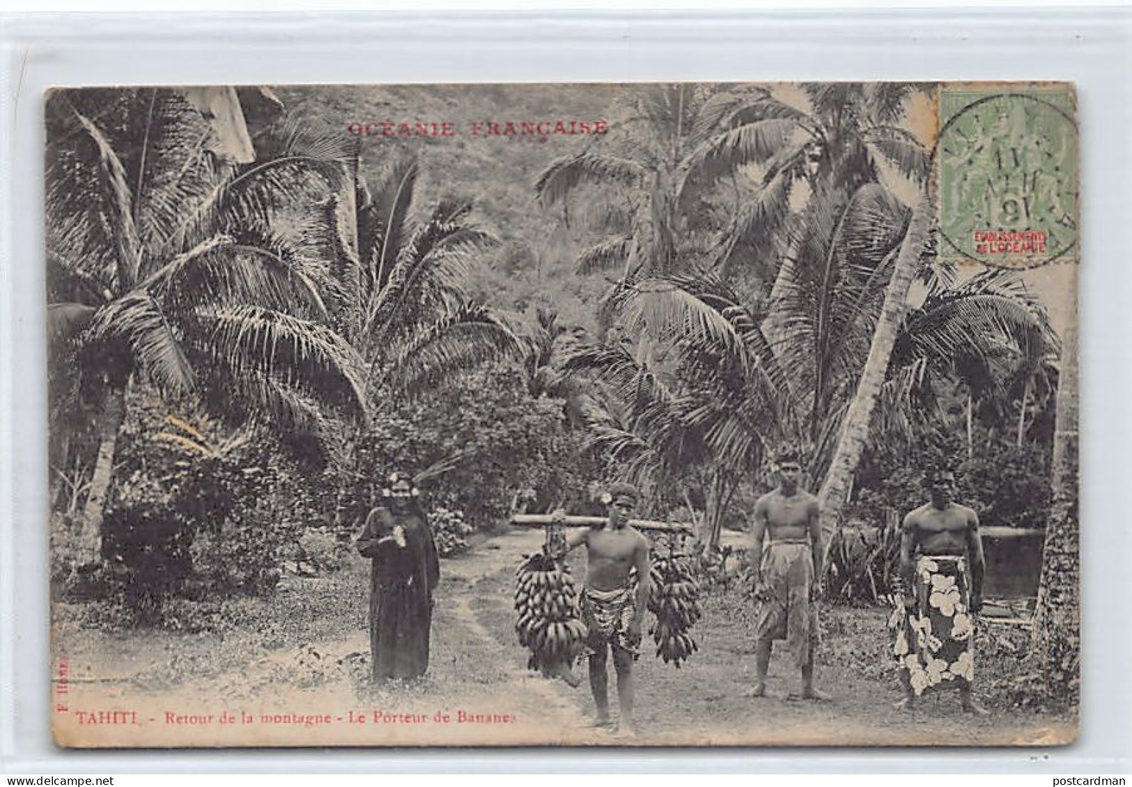 Polynésie - TAHITI - Retour De La Montagne - Le Porteur De Bananes - Ed. F. Homes  - Polynésie Française