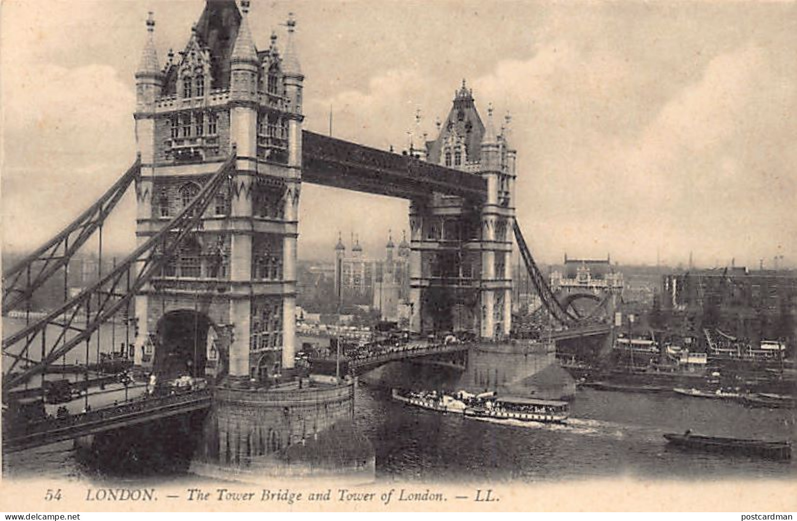 England - LONDON - The Tower Bridge And Tower Of London - Publisher Levy LL. 54 - Tower Of London