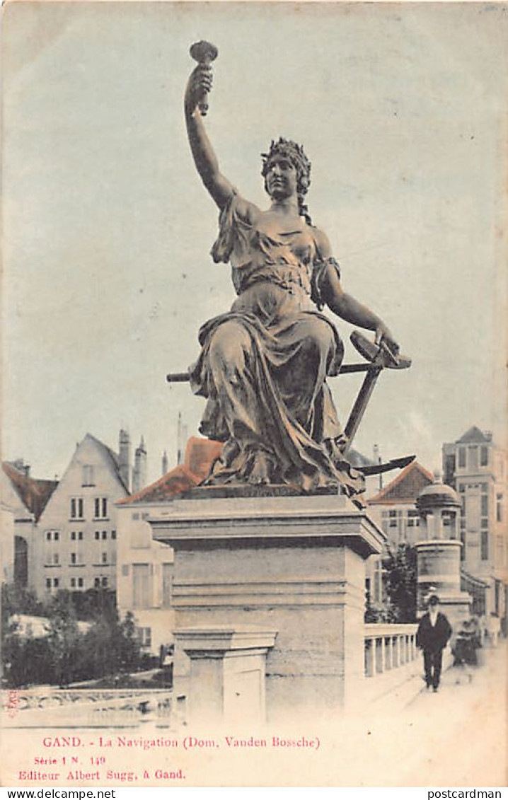 GENT (O. Vl.) Standbeeld Navigatie - Uitg. Albert Sugg Série 1 N. 149 Aquarel Ansichtkaart - Gent