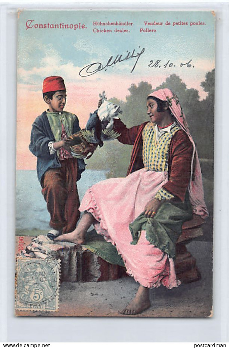 Turkey - Veudeur De Poules Et Sa Cliente - Chicken Waiter And His Client - Publ. Unknown 522 - Türkei