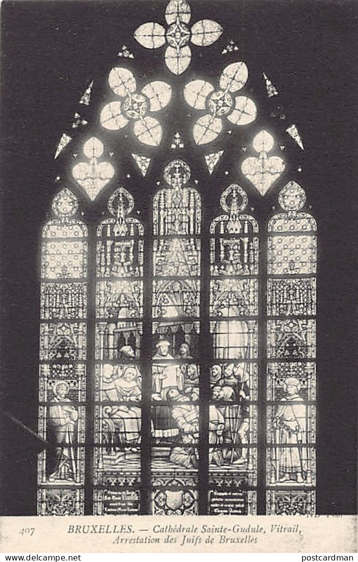 Judaica - Belgium - Arrest Of The Jews Of Brussels Accused Of Having Desecrated The Hosts - Stained Glass Window - Jodendom