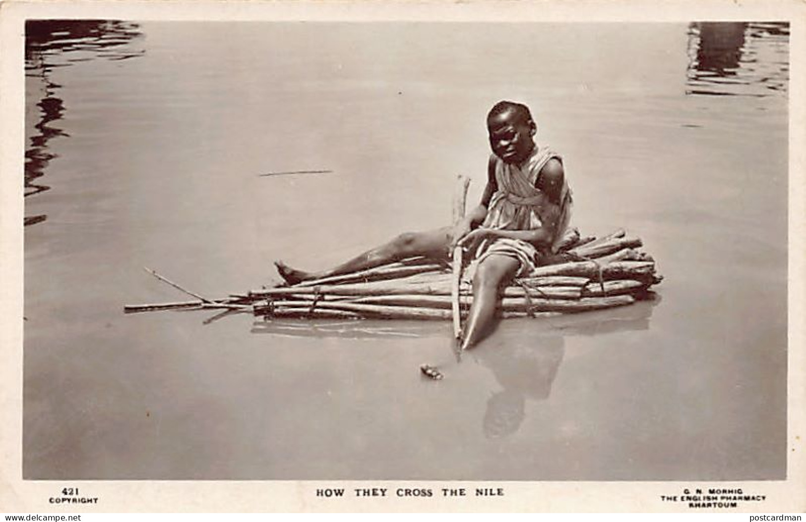 Sudan - How They Cross The Nile - Native Child - Publ. G. N. Morhig 421 - Soudan