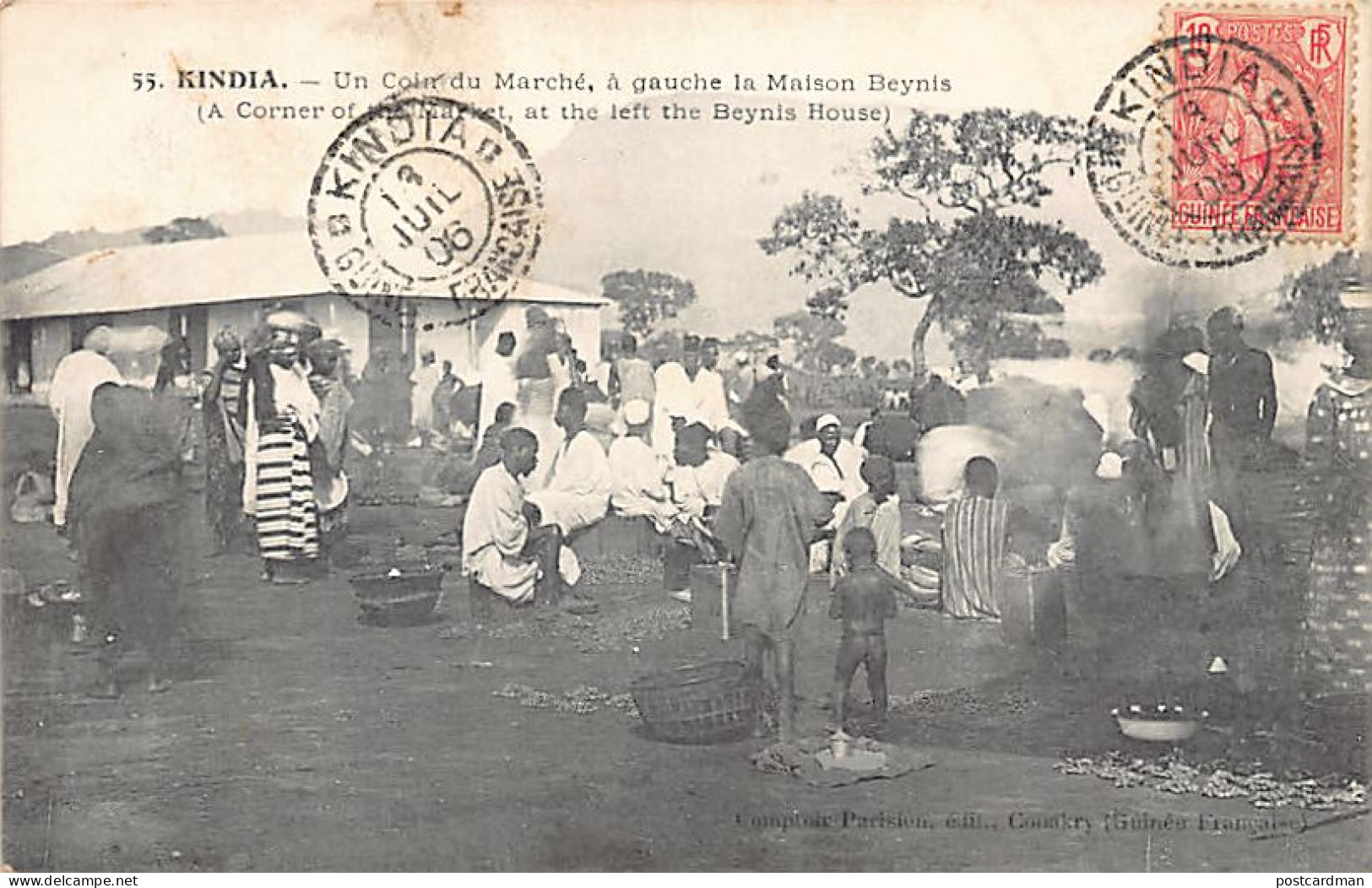 Guinée Conakry - Kindia - Un Coin Du Marché, à Gauche La Maison De Commerce Beynis - Ed. Comptoir Parisien 55 - Guinee