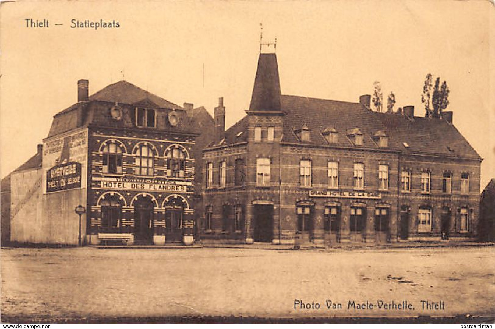 België - TIELT (W. Vl.) Statieplaats - Hotel Des Flandres - Grand Hotel De La Gare - Tielt