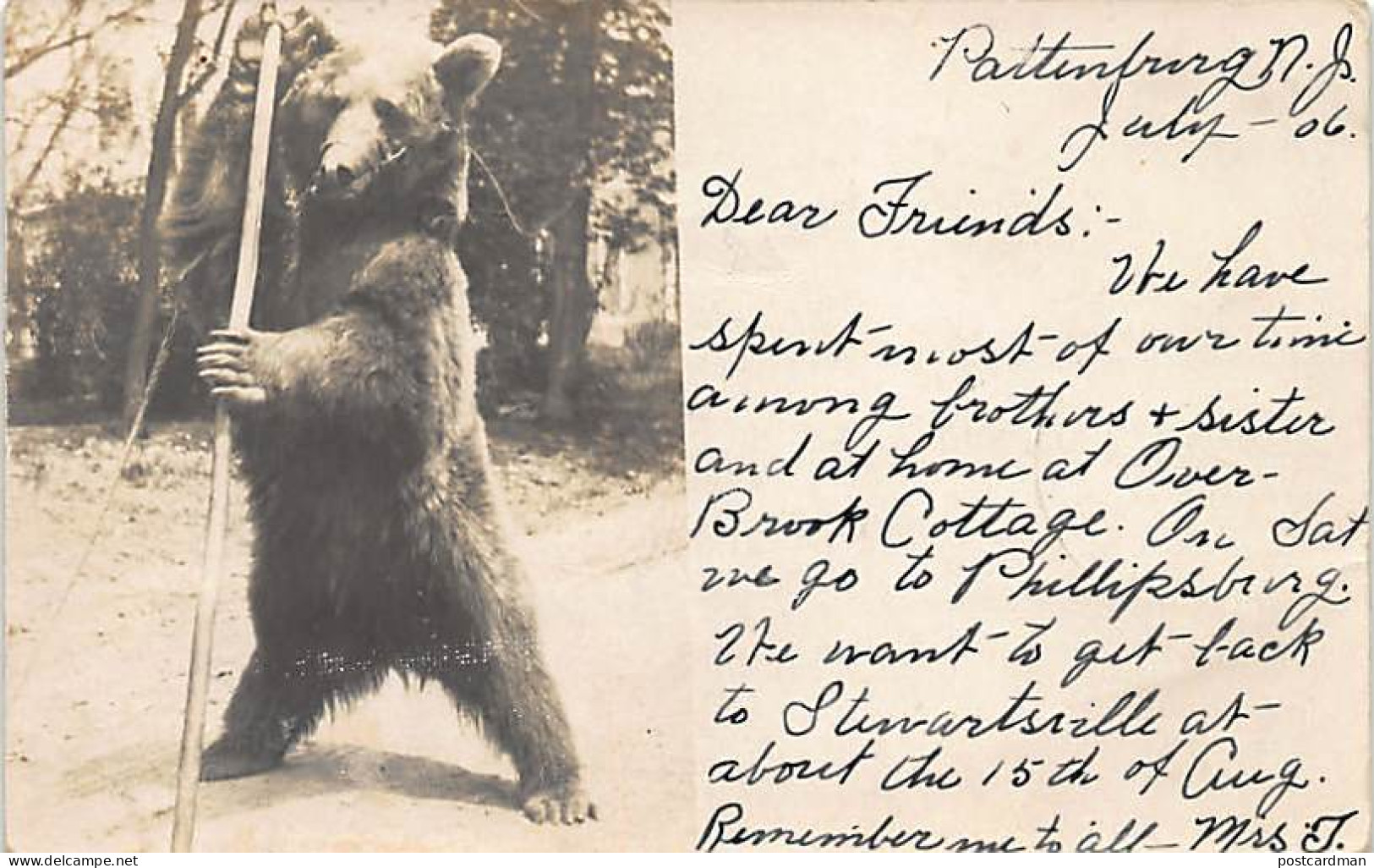 PATTENBURGH (N.J.) - Dancing Bear - Montreur D'Ours - REAL PHOTO Year 1906. - Other & Unclassified