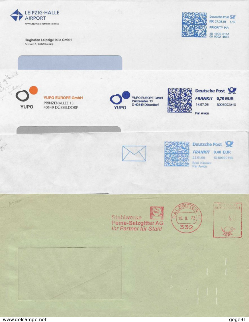 Lot De 10 Lettres Affranchies D'EMA - Enveloppes Entières - Franking Machines (EMA)