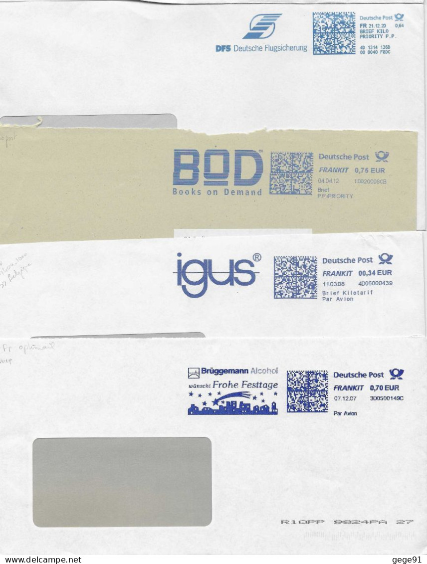 Lot De 10 Lettres Affranchies D'EMA - Enveloppes Entières - Franking Machines (EMA)