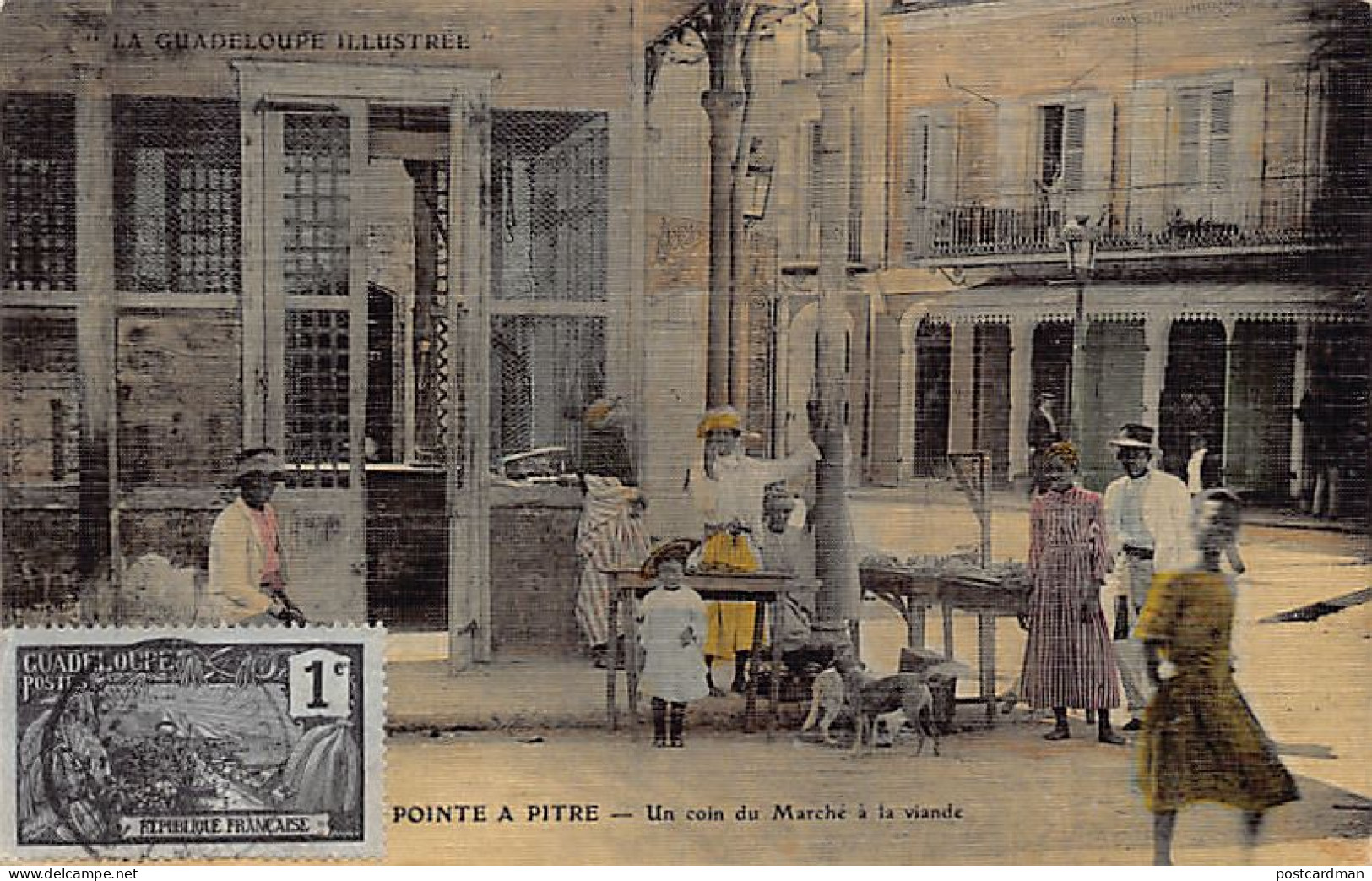 Guadeloupe - POINTE à PITRE - Un Coin Du Marché à La Viande - Ed. La Guadeloupe Illustrée Toilée Couleur - Pointe A Pitre