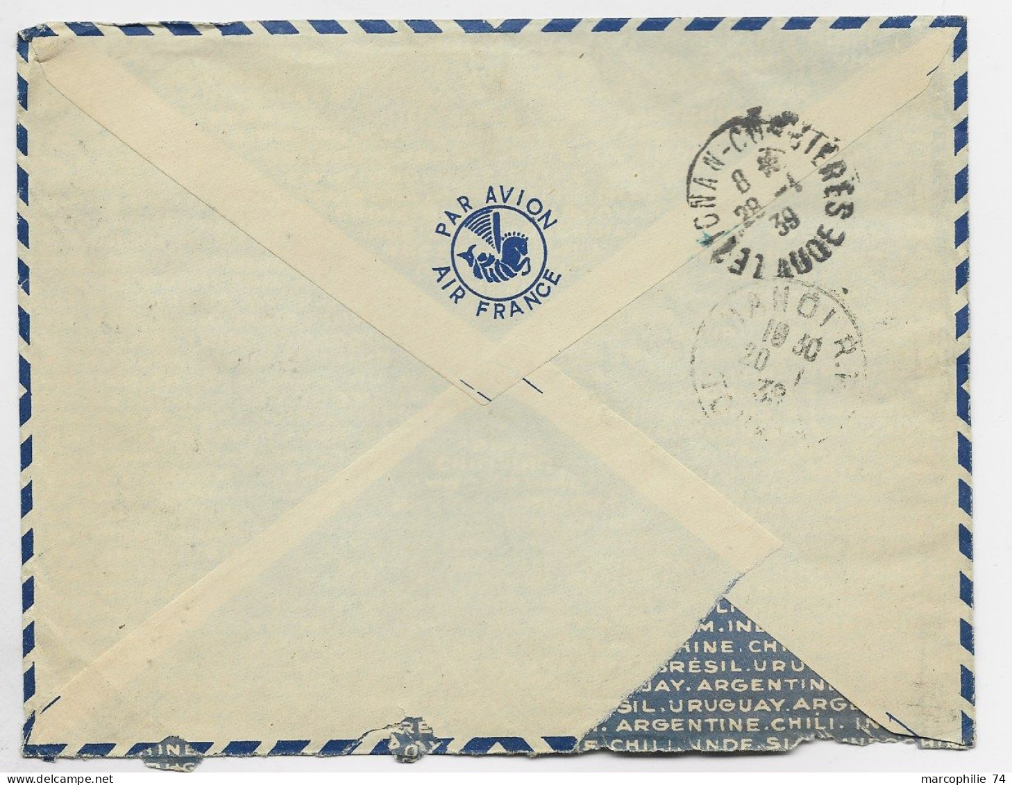 INDOCHINE PA 2CX3+1C+ 15CX2 EXPO PARIS 1937 LETTRE COVER AVION LINH DAM 19.1.1939 ANNAM POUR FRANCE - Briefe U. Dokumente