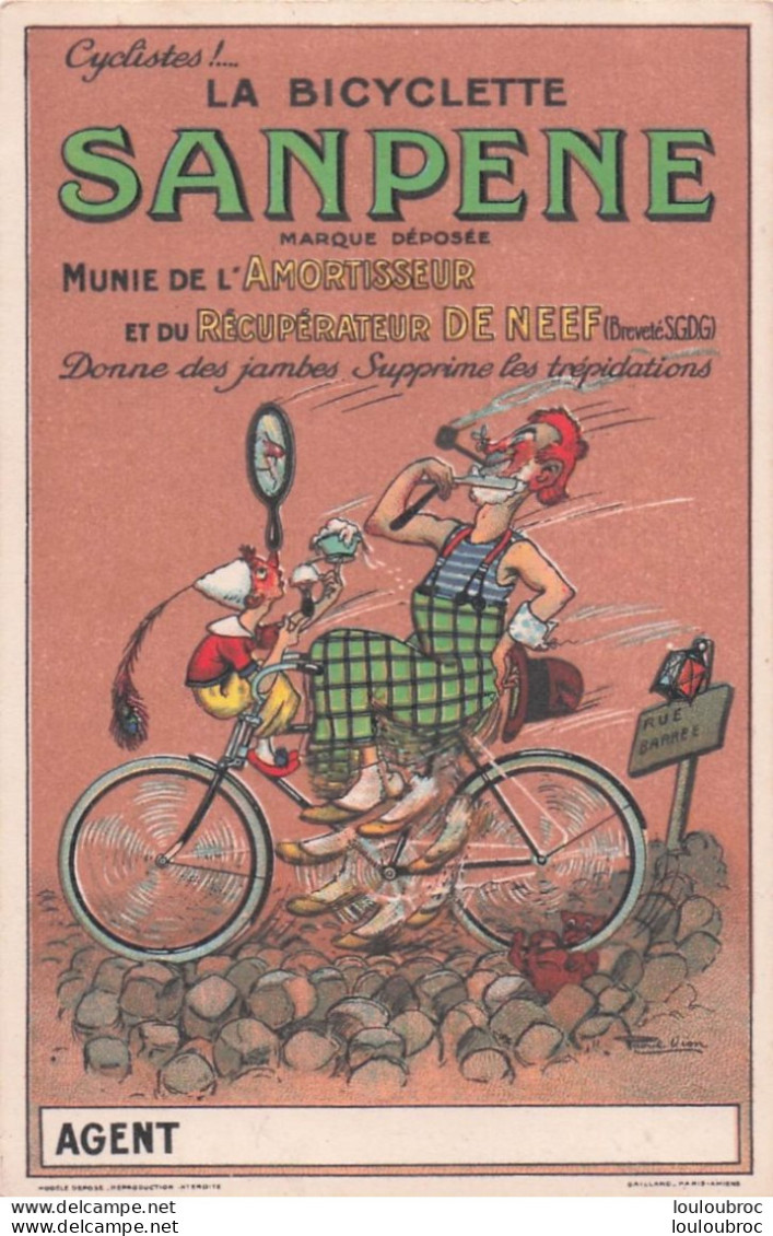 PUBLICITE LA BICYCLETTE SANPENE ILLUSTREE PAR RAOUL VION - Publicidad