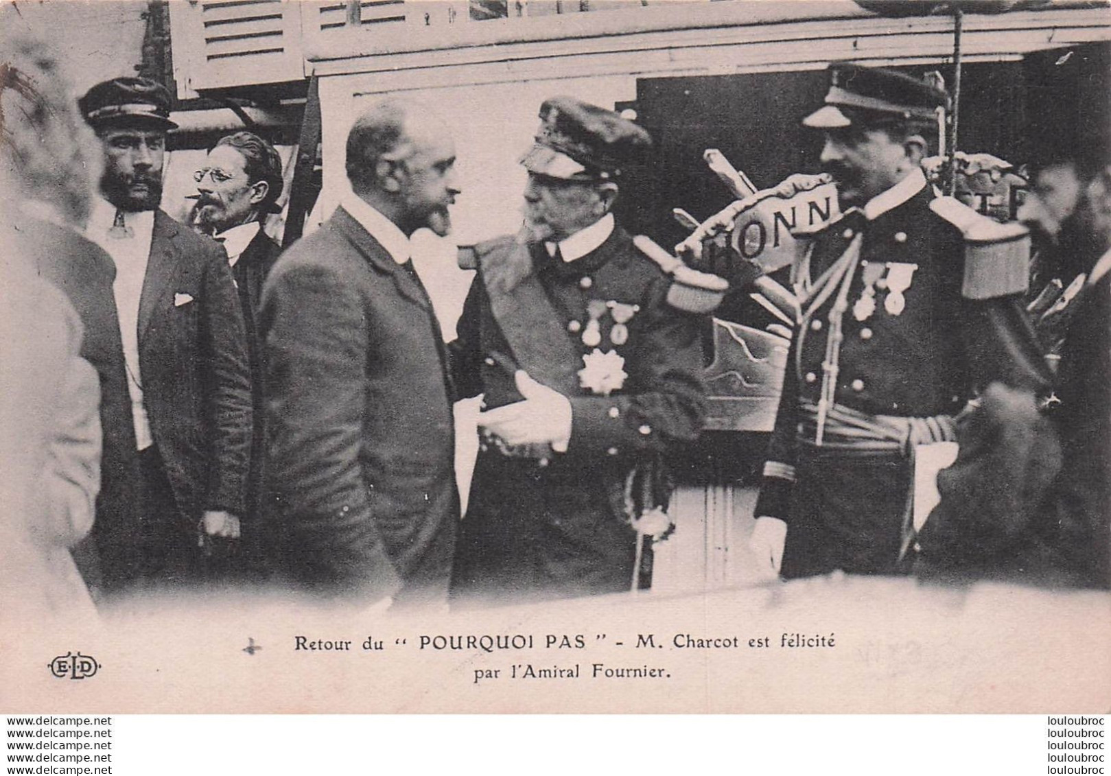 CHARCOT ROUEN 1910 RETOUR DU POURQUOI PAS  FELICITE PAR L'AMIRAL FOURNIER EXPEDITION POLAIRE REGIONS ANTARTIQUES R7 - Voiliers