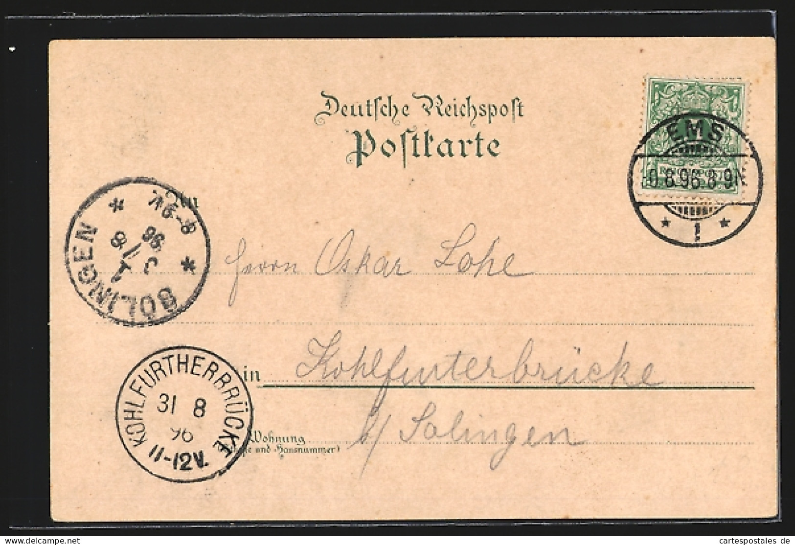 Lithographie Bad Ems, Kaiser Wilhelm Denkmal, Totalansicht, Malbergbahn  - Bad Ems