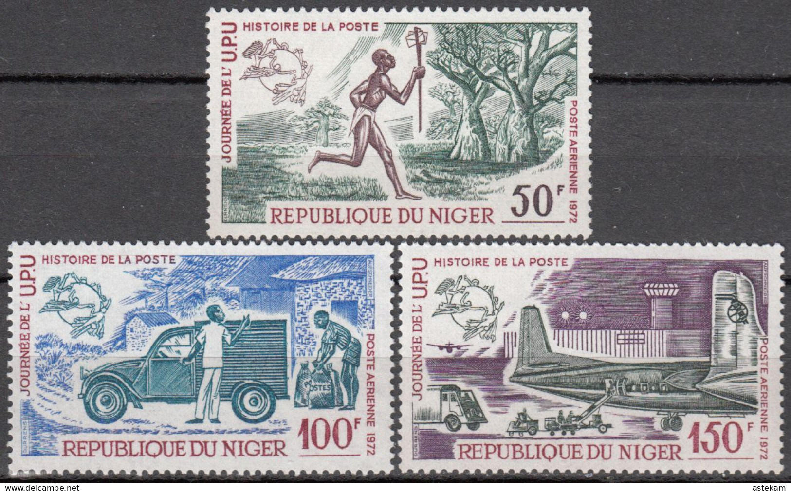NIGER 1972, UPU, POSTAL TRANSPORT, AIRPLANES, COMPLETE MNH SERIES With GOOD QUALITY, *** - Níger (1960-...)
