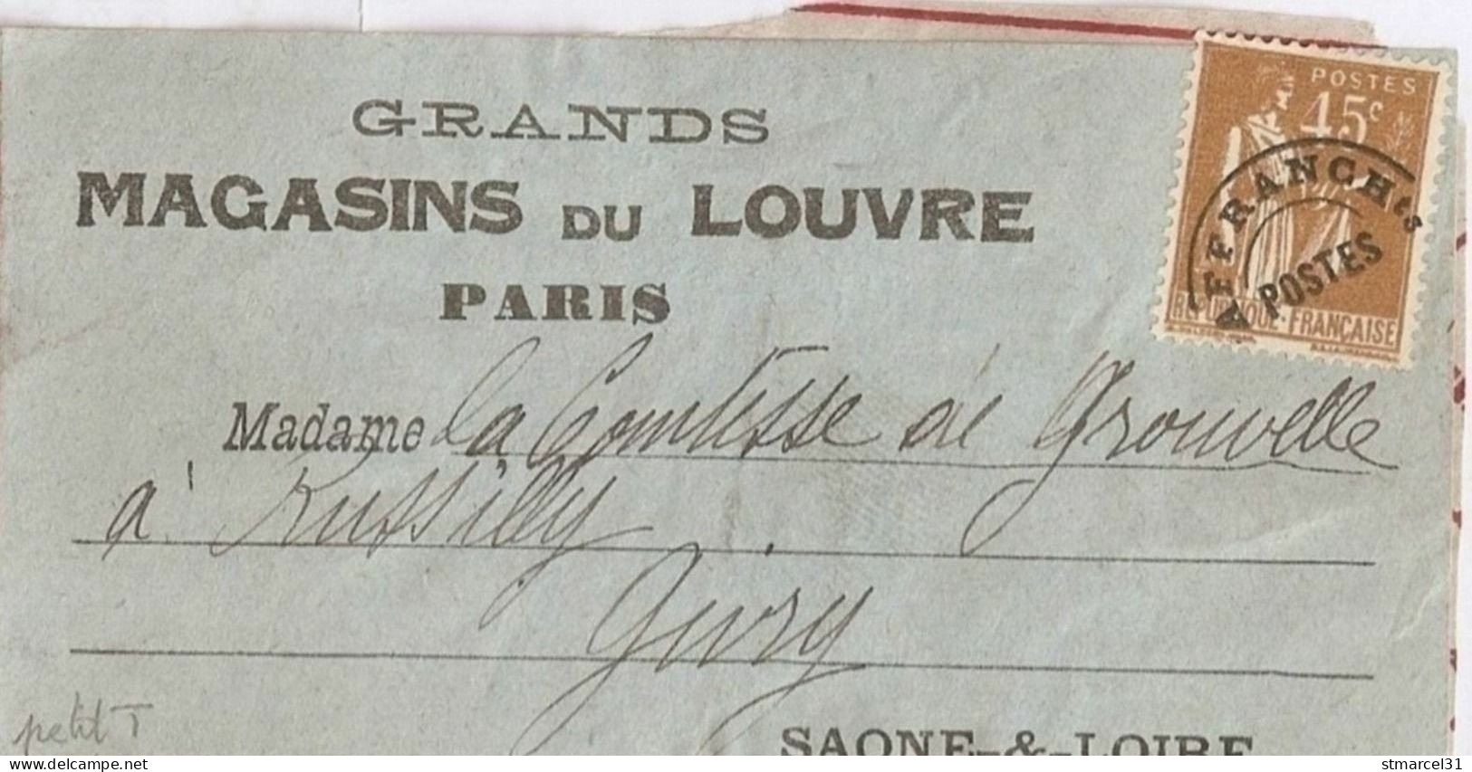 TRES RARE Sur LETTRE VARIETE Petit T N°71 RR Sur Bordereau Du Louvre Cote 300€  TBE - 1893-1947