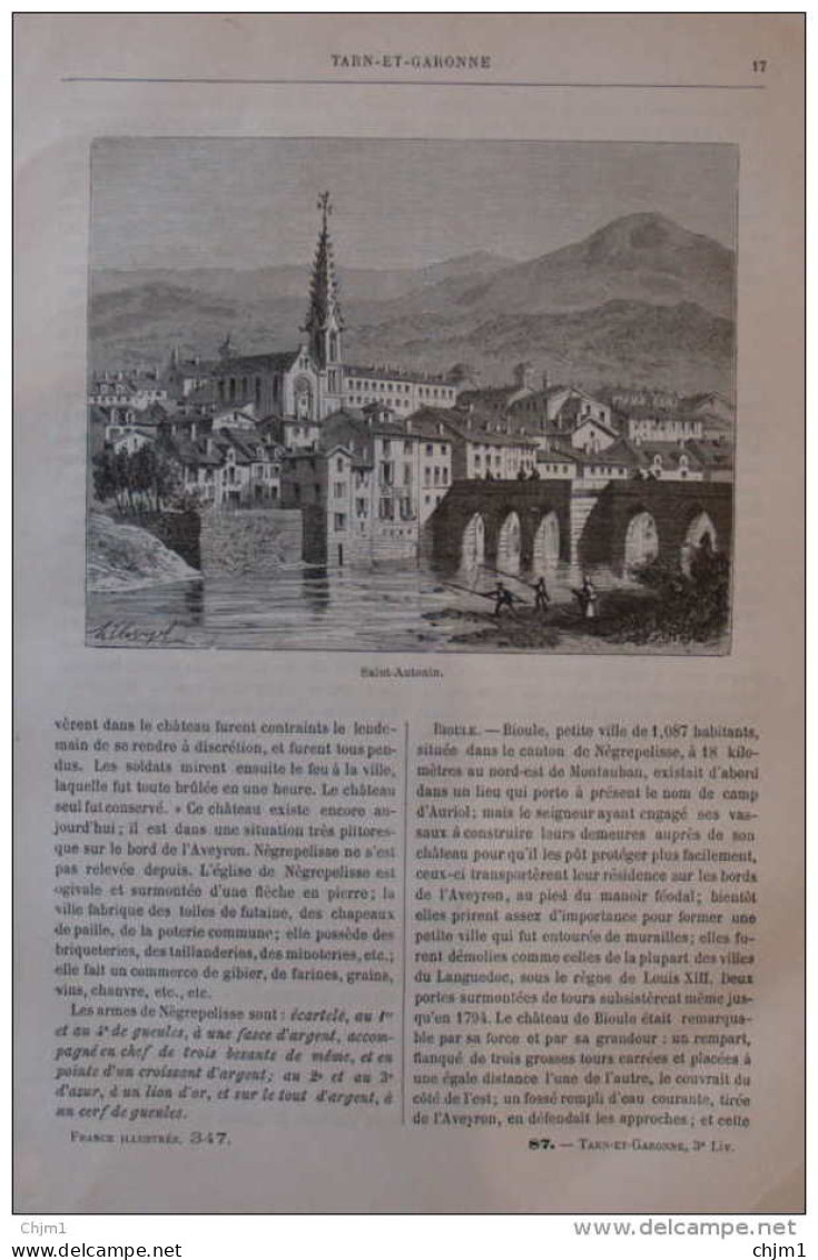 Saint-Antonin - Page Original 1883 - Historical Documents