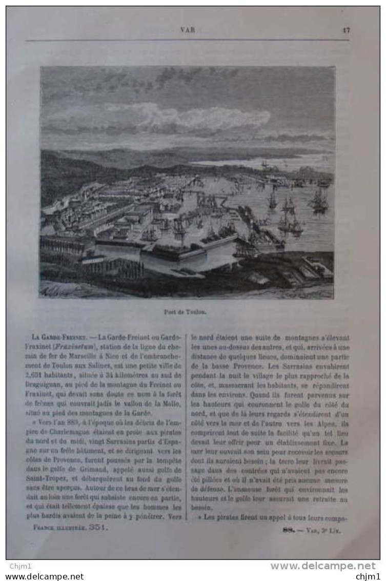 Porte De Toulon - Page Original 1883 - Documents Historiques