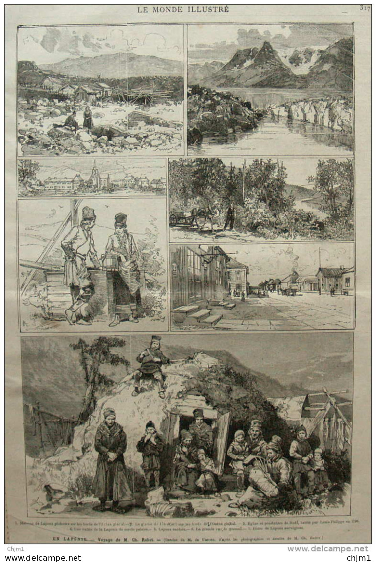 En Laponie - Voyage De M. Ch. Rabot - Lapons Suédois -  Page Original - 1883 - Historical Documents