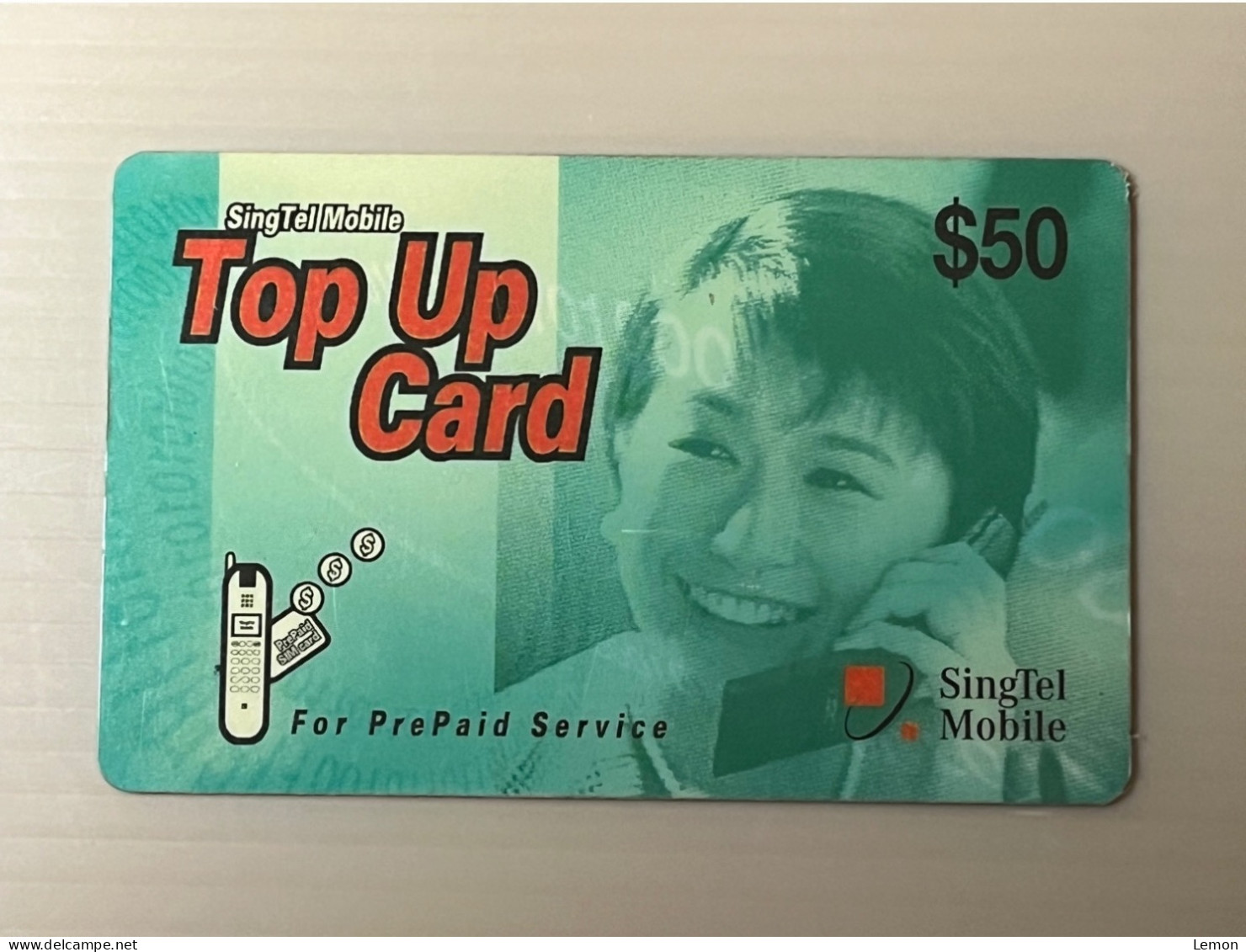 Singapore Singtel Top-Up Card Phonecard, Set Of 1 $50 Used Card - Singapore