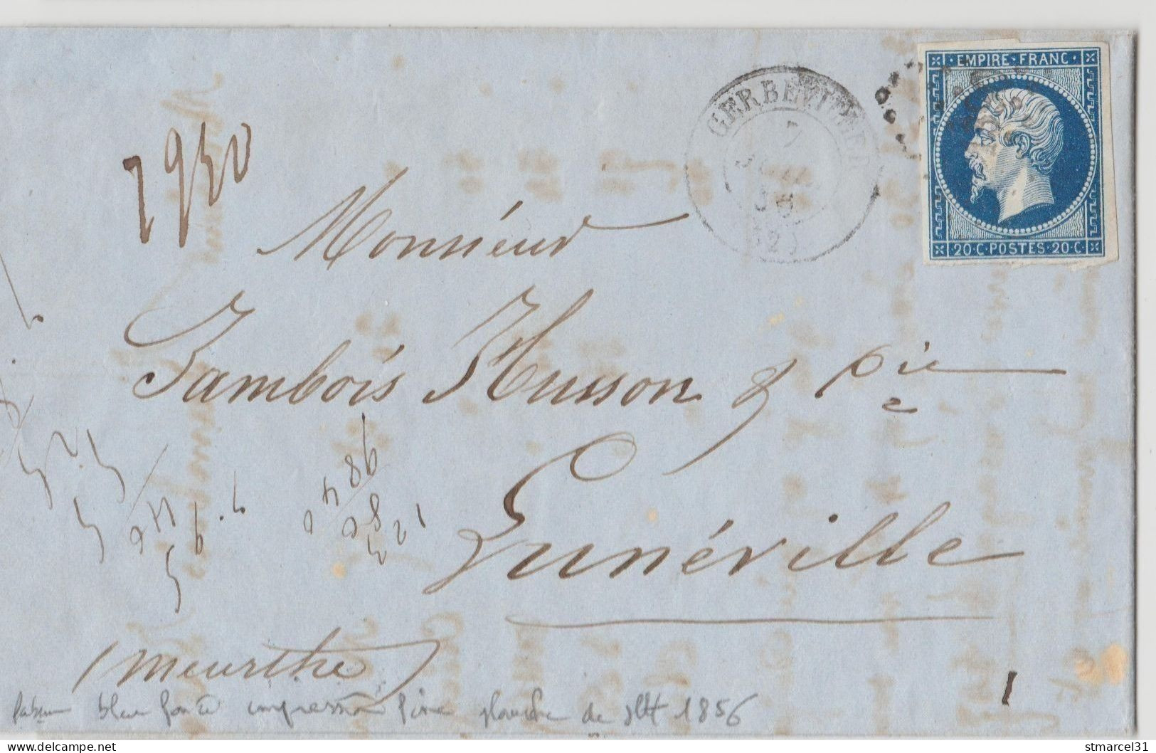 A AVOIR SUPERBE NUANCE FONCEE IMPRESSION FINE De JUILLET 1856 PANNEAU D4 Du N°14A TBE - 1853-1860 Napoléon III