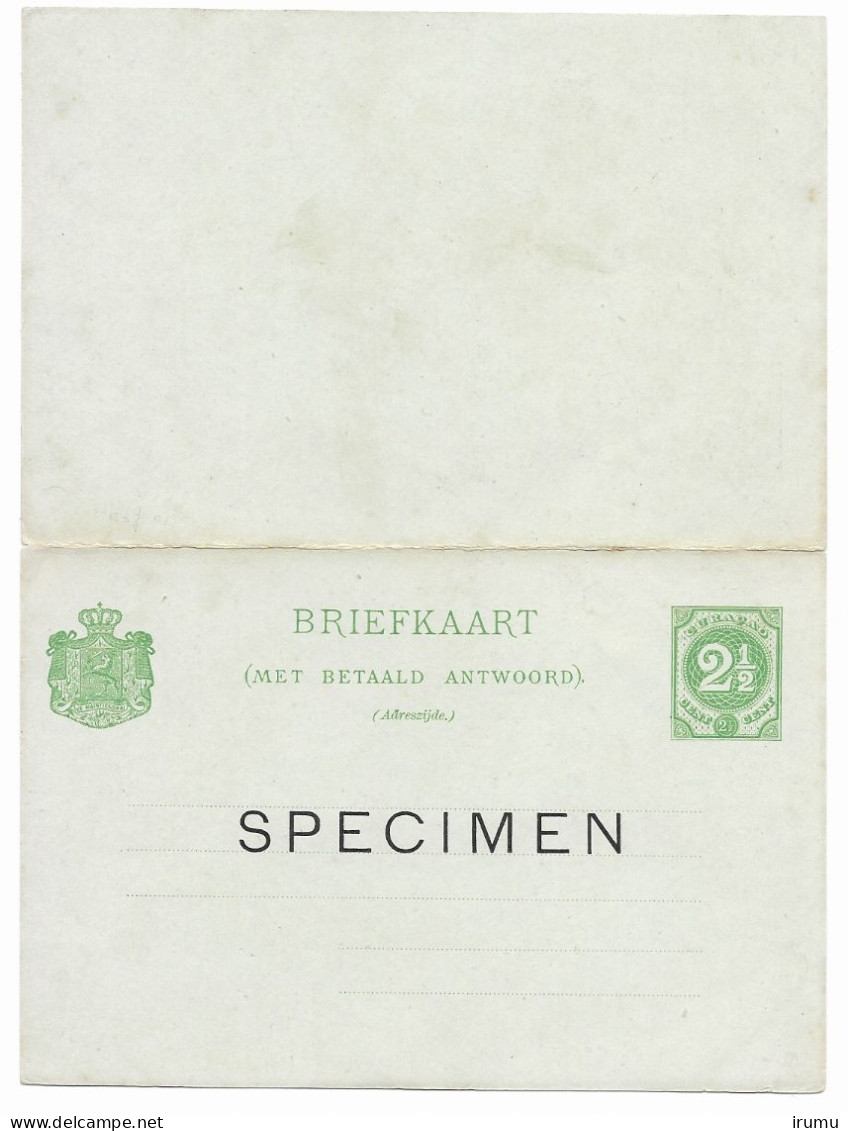 Curaçao 1891-1893, G10 Specimen (SN 2943) - Niederländische Antillen, Curaçao, Aruba