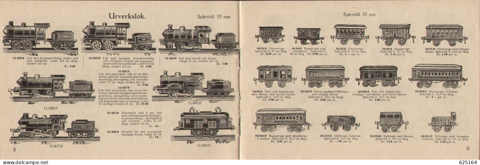 Catalogue BING-WERKE 1927 NORDISKA KOMPANIET STOCKOLM - Spårvidd 35 Mm - En Suédois - Non Classés