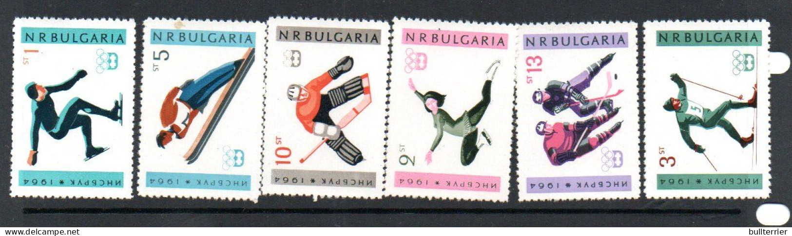 BULGARIA - 1964 - WINTER OLYMPICS INNSBRUCK SET OF 6  MINT NEVER HINGED - Neufs