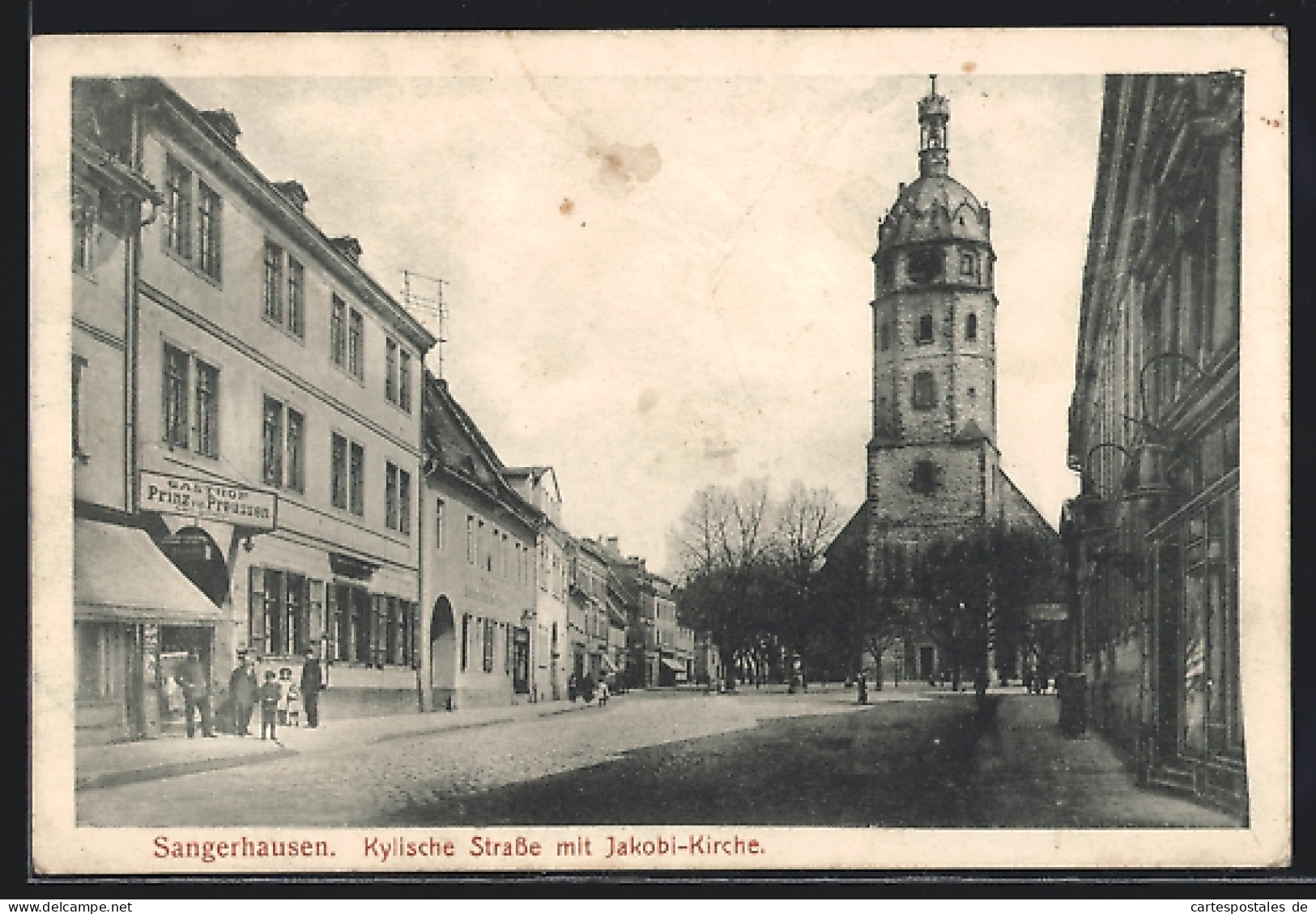 AK Sangerhausen, Kylische Strasse Mit Jakobi-Kirche  - Sangerhausen