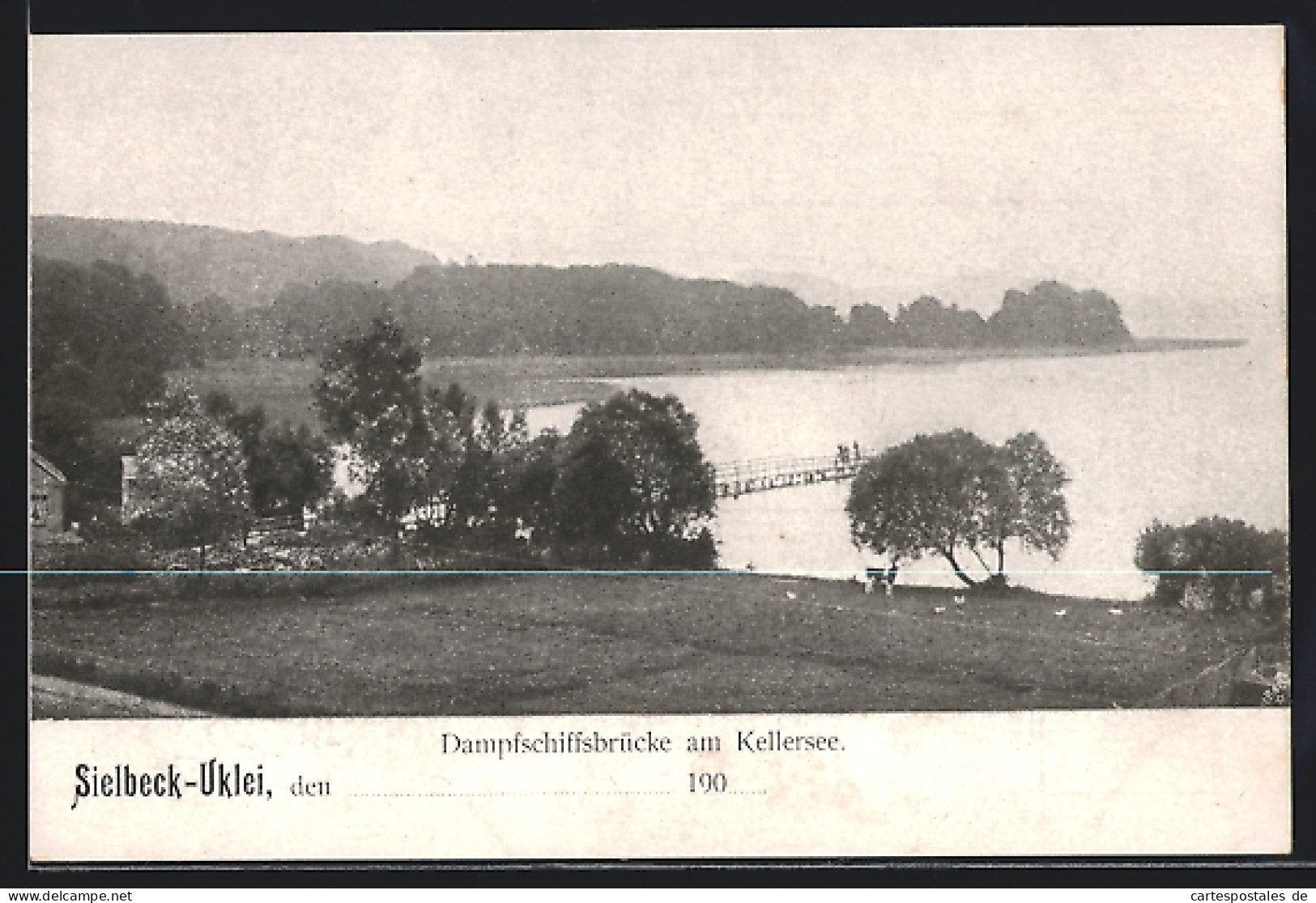 AK Sielbeck-Uklei, Dampfschiffsbrücke Am Kellersee  - Damp