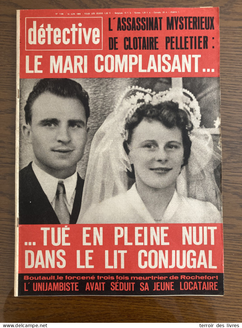 Détective 1969 1195 SAINT JEAN DE SAUVES MARIGNIER FRECHENCOURT NAZAIRE CHARENTE LE MANS - Autres & Non Classés