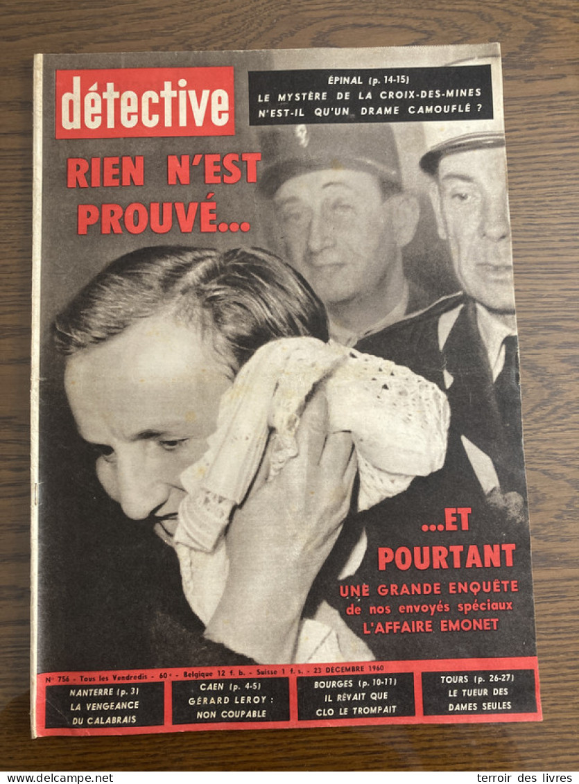 Détective 1960 756 SAINT MARTIN FOUILLOUX LA CROIX MINES ESSARS ELOY DE GY BEAUCOUZE  La Croix De Saint Pierre Des Corps - Altri & Non Classificati