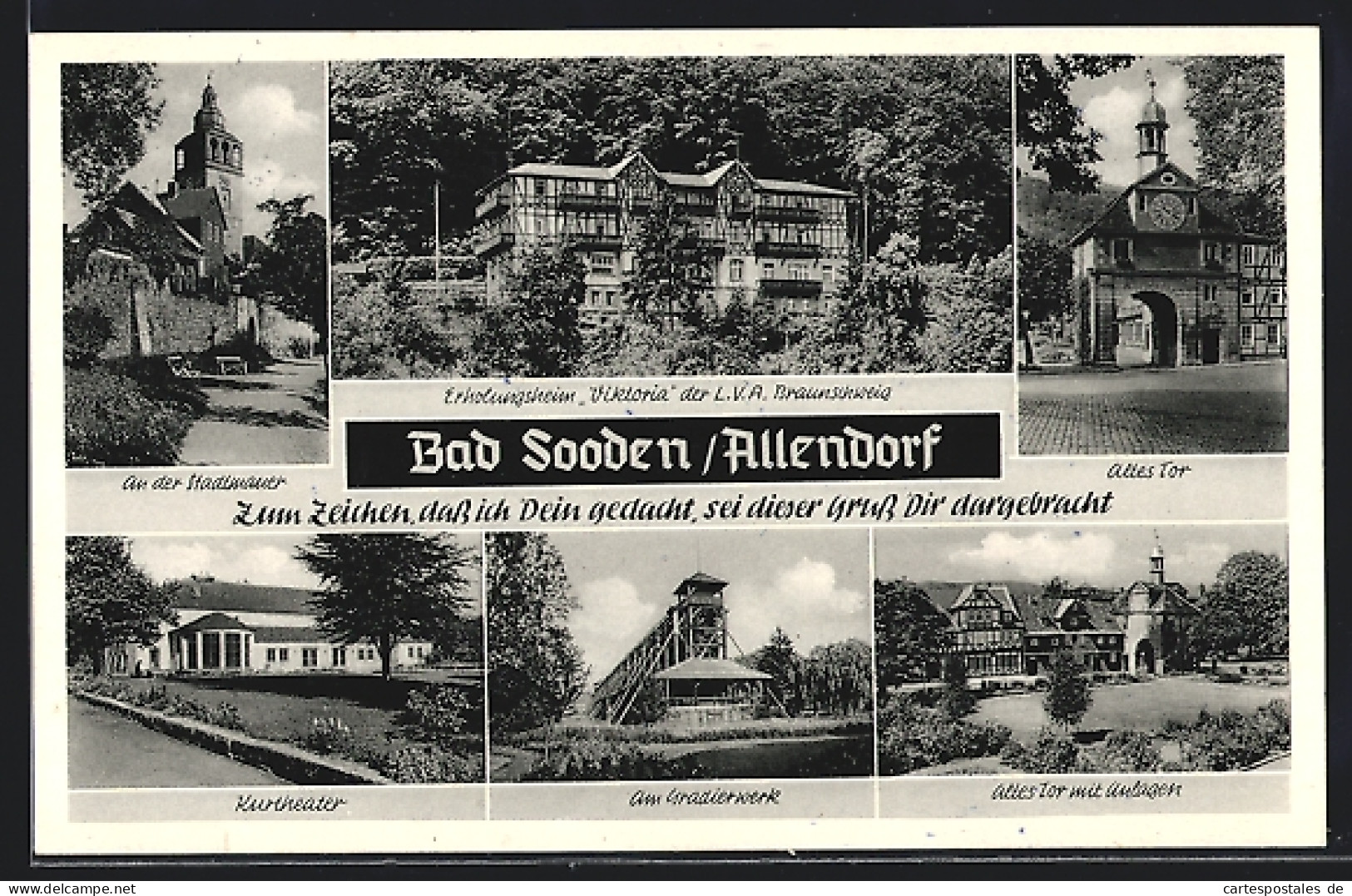 AK Bad Sooden /Allendorf, Kurtheater, Gradierwerk, Erholungsheim Viktoria Der LVA Braunschweig  - Theater