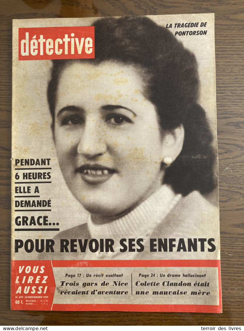 Détective 1959 699 PONTORSON CHARLIEU NICE SAINT NABORD MAUR DES FOSSES  LA FONTAINE-AU-PIRE NICE - Other & Unclassified