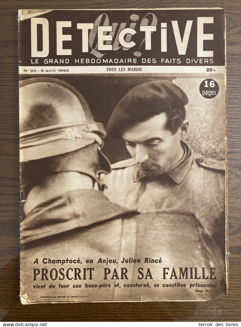 Détective 1948 93 AVIGNON ORAN ROZELIEURES CHAMPTOCE Anjou - Sonstige & Ohne Zuordnung