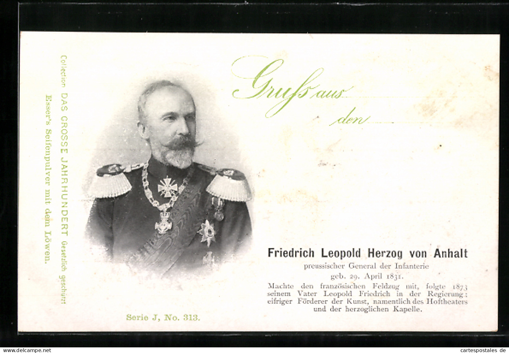 AK Porträt Herzog Friedrich Leopold Von Anhalt In Uniform  - Royal Families