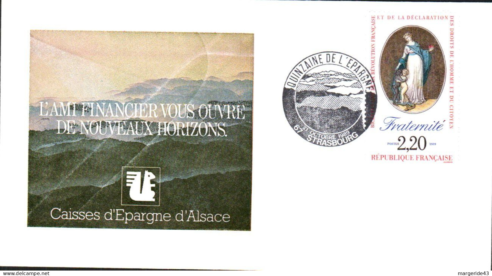 QUINZAINE DE L'EPARGNE STRASBOURG 1989 - Commemorative Postmarks