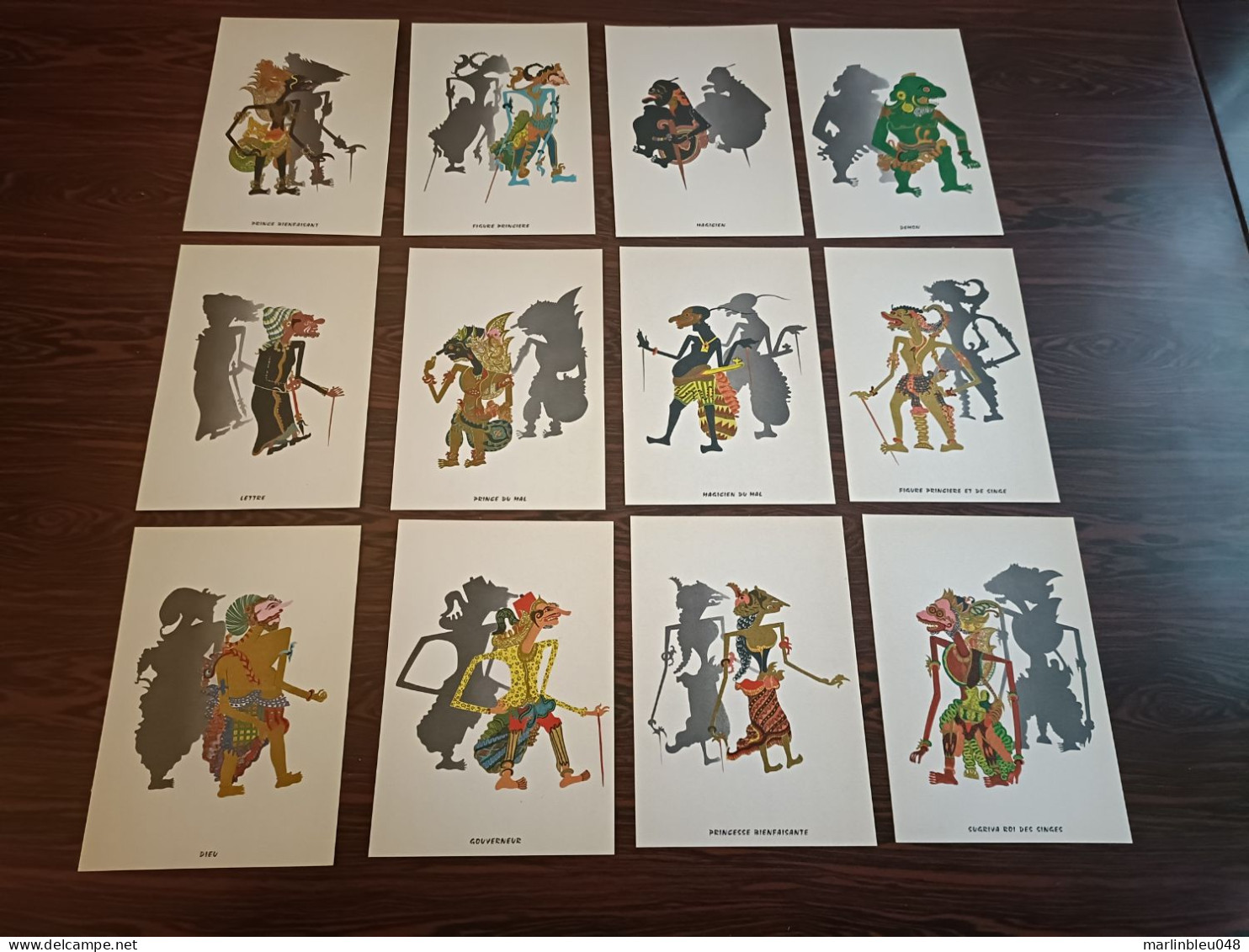 12 CARTES DESSIN MARIONNETTES DE BALI - Altri & Non Classificati