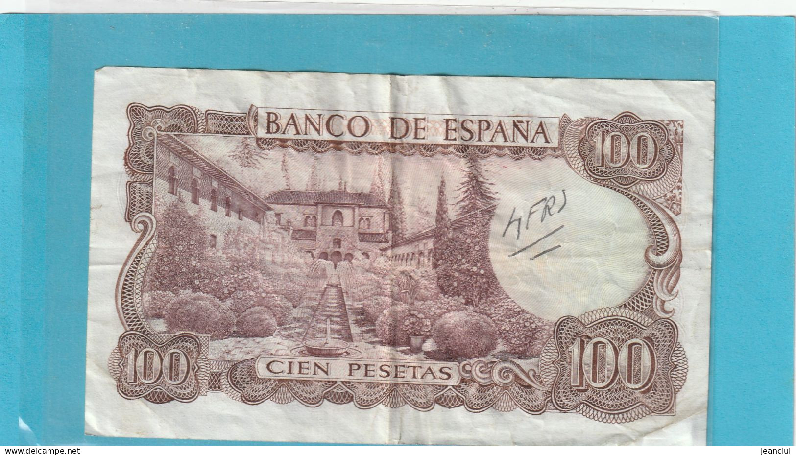 EL BANCO DE ESPANA  .  100 PESETAS  .  17-11-1970  .  N°  6V 6385742 .  2 SCANNES  .  BILLET USITE - 100 Peseten